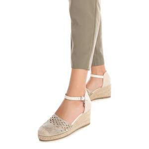 Xti Sandalias de cuña tipo alpargata para mujer, color beige, con correa en el tobillo, zapatos de verano - Product Image 6