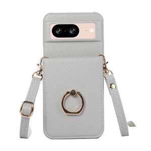Bolso de mano tipo bandolera de cuero PU para mujer, diseño de funda para teléfono con cordón, espejo de maquillaje, correa para teléfono, funda para <span class=keywords><strong>Google</strong></span> <span class=keywords><strong>Pixel</strong></span> 10 Pro - Product Image 5