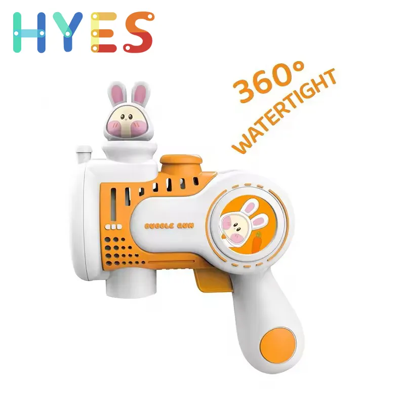 Huiye 10 구멍 토끼 버블 건 재미 야외 불기 거품 장난감 자동 기계 여름 장난감 부모 어린이 상호 작용 선물
