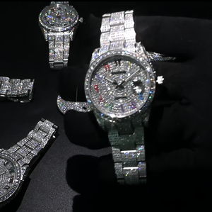 Groothandel Luxe 41Mm Miyota Sport Chronograaf Moissanite Diamanten Volledig Iced Hiphop Horloge Voor Mannen Roestvrij Staal Band - Product Image 2