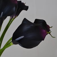 Fleurs artificielles Calla Lily blanches à tige unique, couleur Bourgogne, faites à la main, effet réaliste en EVA pour mariage
