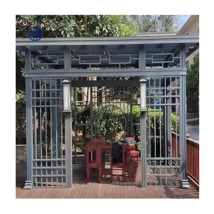 Nhà máy cung cấp trực tiếp nhôm New Trung Quốc phong cách kim loại gian hàng BIỆT THỰ VƯỜN nơi gazebo ngoài trời