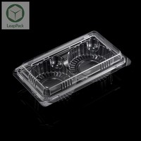 Récipient à clapet en plastique PET transparent de qualité supérieure avec double fentes Emballage à emporter jetable pour 2 tartes aux œufs pour l'industrie alimentaire