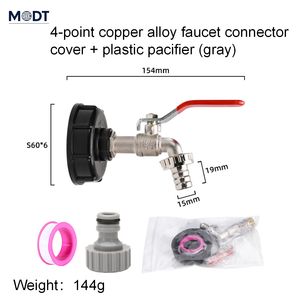 Ensemble de robinets d'eau Shanghai MDT 20 mm 1/2 pouce pour IBC avec adaptateur pour réservoir de 1000 L, irrigation agricole - Product Image 3