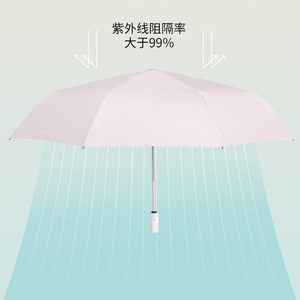 ร่มพับอัตโนมัติสามตอน โครงโลหะ 8 ซี่ ป้องกันรังสียูวี ผ้าโพลีเอสเตอร์สไตล์เกาหลี ใช้ได้ทั้งแดดและฝน - Product Image 3