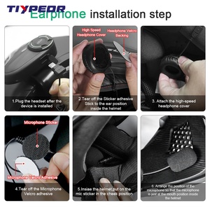 Sistema de Intercomunicador Bluetooth TIYPEOR <span class=keywords><strong>EJEAS</strong></span> Q8 de 1000m para Motocicletas, Intercomunicador de Malla para Casco de ABS Impermeable para Conducir - Product Image 3
