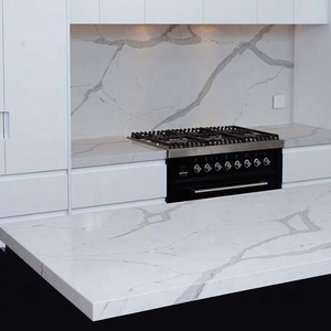 Đá BOTON 20Mm Tấm Lớn Bề Mặt Kem Màu Thạch Anh Đá Nhân Tạo Bàn Bếp Calacatta Trắng - Product Image 6