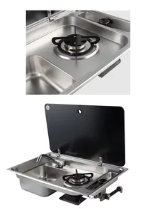 304 Stainless Steel Multifunctional Rectangle Basin Sink Cooking Stove With Robustness High-Durability For RVs Houseboats