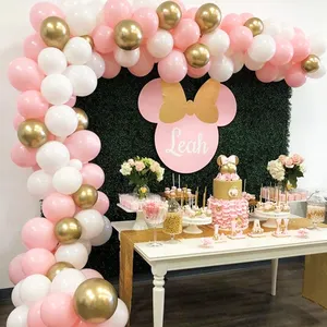 गोद भराई जन्मदिन की पार्टी सजावट की आपूर्ति 112pcs गुब्बारा माला कट्टर किट 16 इंच गुलाबी सफेद सोने लेटेक्स गुब्बारे