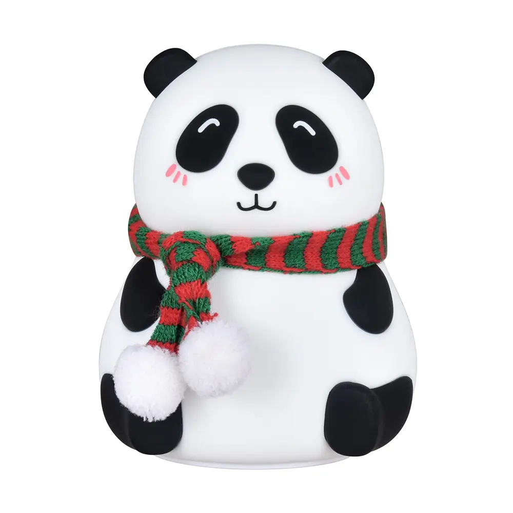 LED Panda Night Light Silicone Children's Nursery Lamp for Toddler Boy Girls Bedroom Timer Auto Shutoff AAA Battery Operated