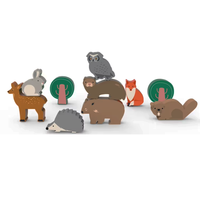 Jouets en bois sur le thème des animaux de la forêt, ensemble de jouets artisanaux, décorations d'animaux de la forêt