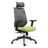 Fauteuil de bureau exécutif moderne à dossier haut en maille, avec accoudoirs réglables, pivotant et mobile, cadre en acier inoxydable, garantie 5 ans, revêtement en tissu