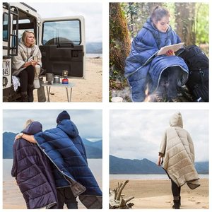 Indossabile Coperta Con Cappuccio Poncho Cappotto di Campeggio Esterna Calore Capo Del Mantello Del <span class=keywords><strong>Sacco</strong></span> <span class=keywords><strong>A</strong></span> <span class=keywords><strong>Pelo</strong></span> <span class=keywords><strong>Per</strong></span> <span class=keywords><strong>Adulti</strong></span> - Product Image 6