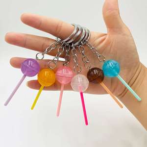Mini porte-clés en résine 3D colorée en forme de sucette, joli porte-clés alimentaire simulé pour hommes et femmes, pendentifs de sac à main, cadeau - Product Image 4