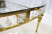 Design moderne table de mariage pour banquet en acier inoxydable en forme de S Table de luxe en acier inoxydable pour la lune Table demi-ronde en acier inoxydable