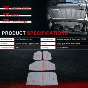 Kit de Plafonnier Rigide pour <span class=keywords><strong>Jeep</strong></span> <span class=keywords><strong>Wrangler</strong></span> JK, 4 Panneaux d'Isolation Thermique de Toit avec Support de Logo Personnalisé – Fournisseur d'Usine - Product Image 4