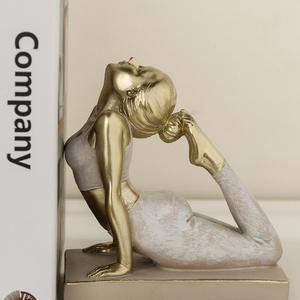 Sujetalibros de estilo caprichoso moderno de tendencia 2025, figurita de resina para chica de <span class=keywords><strong>Yoga</strong></span>, estante de adorno minimalista elegante, <span class=keywords><strong>libro</strong></span> de tendencia - Product Image 3