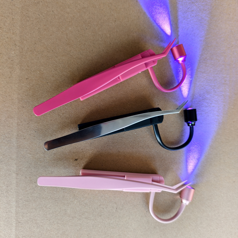 UV Eyelash Lamp 1W 395nm Fast Glue Curing Handheld Mini LED Eyelash UV Tweezers Light for Eyelash Extensions UV Light