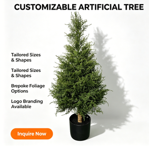 Cyprès artificiel réaliste de haute qualité pour extérieur, écologique, résistant aux UV, ignifuge, en plastique, avec feuilles au toucher naturel, pour la maison - Product Image 6