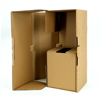 Boîte cadeau intégrée en carton ondulé personnalisée, pliable, avec séparateur intégré, carton kraft sans colle pour l'emballage de coffrets cadeaux