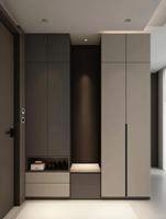 Armoire de couloir moderne de luxe XINGRUO en bois LX2, armoire flottante sur mesure pour villa
