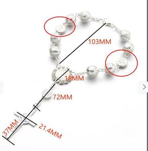 Religious Style Christian Communion & Baptism Gifts Beaded Finger Chain <b>Bracelets</b> with Rose & Cross Baby Prayer Charm <b>Bracelets</b> - Product Image 5