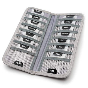 Pill Case Travel 7 Day AM/PM Pill Organizer Medication Storage Pill Case