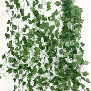 Vignes artificielles de Pothos faciles à obtenir, 7 pieds de long, en plastique et soie, pour la décoration de la maison et des mariages - Product Image 2