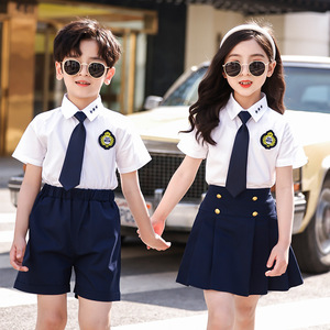 <strong>New</strong> Custom Design White Shirt Navy Shorts Boys Girls <strong>School</strong> <strong>Uniform</strong> for Summer <strong>Kindergarten</strong> Sport <strong>Style</strong> Polyester for Kids - Product Image 3
