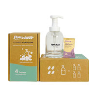 Tablette de recharge de savon liquide moussant de lavage des mains de voyage portable avec bouteille en verre de 250/350ml