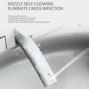 WC intelligent monobloc en céramique pour salle de bain, avec bidet intégré, siège chauffant, télécommande, double chasse d'eau, lavage arrière, capteur radar - Product Image 4