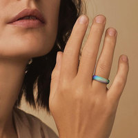 Bague tendance en tungstène sablé arc-en-ciel pour femme, bagues de mariage en tungstène pour femme, bijoux de mode pour filles