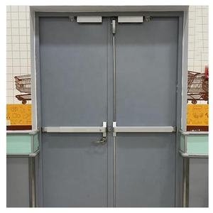 Porte en acier coupe-feu avec panneau de <span class=keywords><strong>vision</strong></span> et barre anti-panique, portes et cadres d'hôtel 60 minutes de résistance au feu, porte coupe-feu - Product Image 2