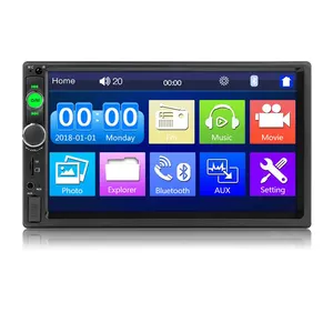 7 Inch 7023B Double Din Car Stereo Compatible with TF USB FM Aux-in Radio Audio Touch screen MP5 Player Receiver