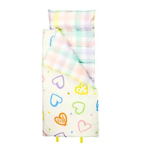 赤ちゃんのための取り外し可能な枕毛布カスタム極厚大型デイケア幼児昼寝マット付き卸売子供睡眠昼寝マットバッグ