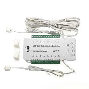 The DC12V-24V 16step human motion sensor smart stair light controller is a highly advanced LED light strip control switch