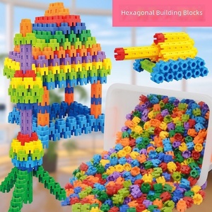 Juguetes Educativos Divertidos al por Mayor, Bloques de Construcción Hexagonales para Niños, Juego de Juguetes de Ensamblaje de Plástico Grande para Niñas y Niños - Product Image 2