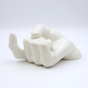 Custom high end moderno fare vecchia porcellana bianca zen porta incenso in ceramica arricciatura indice gesto mano bruciatore di bastoncini di incenso - Product Image 4