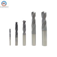 Foret hélicoïdal en carbure HRC58 à 2 cannelures, queue droite, pour perçage de métaux (acier inoxydable, aluminium, cuivre) sur CNC