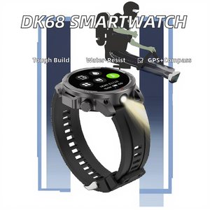 DK68 Smart Watch for Men 1.53inch Screen Strong <b>LED</b> Light GPS Motion Compass IP67 Waterproof BT Call 410mah Battery Android - Product Image 2