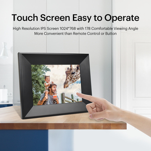 Marco de Fotos Digital Inteligente con WiFi de 8 Pulgadas, Acabado en Madera Real, Soporte Giratorio, Pantalla Táctil HD, Rotación Automática de <span class=keywords><strong>Video</strong></span>/Música, Fácil Compartir en Familia - Product Image 4