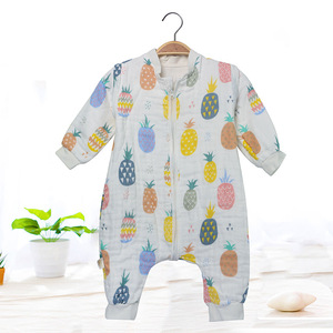 <span class=keywords><strong>Saco</strong></span> de <span class=keywords><strong>Dormir</strong></span> para Bebé de Algodón Puro, Transpirable, Antibacteriano, para Todas las Estaciones, de 6 Capas de Gasa, con Piernas Separadas y Protección Antipatadas, con Mangas Desmontables - Product Image 6