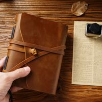 Cuaderno de cuero genuino, diario de piel de vaca, cuaderno planificador de diario Retro Vintage