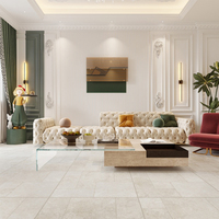 Carrelage de sol en porcelaine moderne 600x600 effet pierre calcaire, finition mate antidérapante pour supermarchés, extérieur, restaurants, maisons d'hôtes et villas
