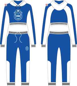 Zeta Phi Beta Sororité Broderie Femmes Crop Survêtement Ajusté | ZPB Sororité Brodé Dames Sur Mesure Crop Costume Ajusté - Product Image 1