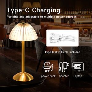 Lámpara de mesa LED recargable moderna, luz de noche táctil y decoración de sala de estar portátil para hotel de lujo, inalámbrica alimentada por batería - Product Image 4