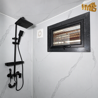 Rumah Kontainer Sayap Ganda HeYing 30ft Rangka Putih Cat Asli Struktur Aluminium Modern Tahan Air Apartemen Modular Fleksibel