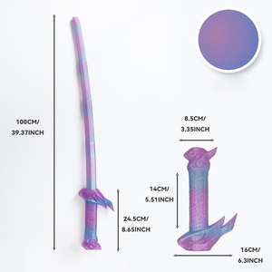 Katana télescopique imprimé en 3D, épée en plastique à lancer par gravité, jouet de décompression pour les fans d'anime et les écoliers de l'art des armes - Product Image 3