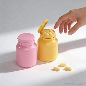 Bouteilles de pilules en plastique de 80 ml, flacons pharmaceutiques en PET pour capsules, flacons pour médicaments, vitamines et compléments alimentaires - Product Image 6