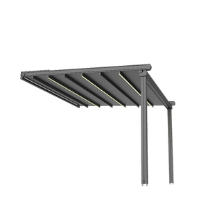 Techo Retráctil Ajustable con Luces LED y <span class=keywords><strong>Riel</strong></span> Deslizante de PVC <span class=keywords><strong>para</strong></span> Terraza, Jardín, Villa, Patio Trasero, Patio y Piscina - Product Image 6